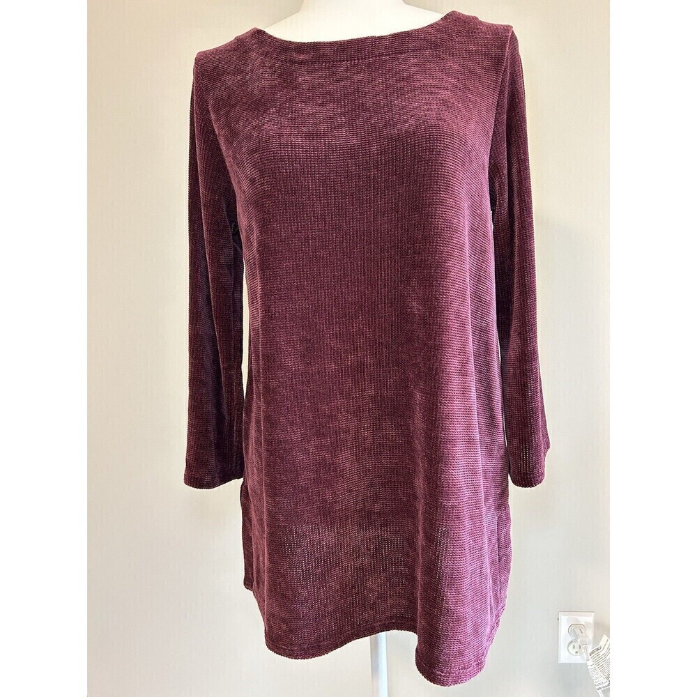 J. Jill Wearever Collection Sz MP  3/4 Sleeve Chenille Tunic Top Lagenlook Boho